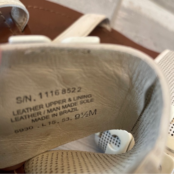 Tory Burch Lowell 2 Ivory Perforated Leather Logo Sandal 2" Heels Size 9.5 - Picture 11 of 15